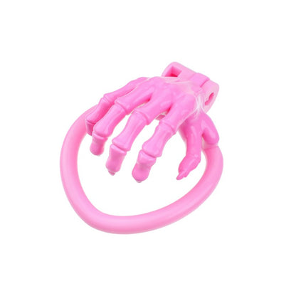 Cage de chasteté en forme de main squelettique – Dispositif de chasteté masculin léger en résine