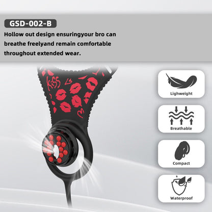 Flat Head Silicone Chastity Harness with Vibrating Plug & Remote Control
