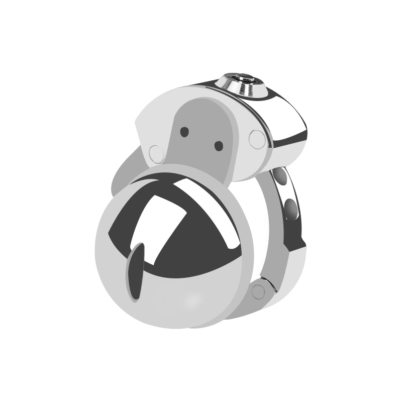 Metal Cock Chastity Cage with Invisible Button Lock –6-Size Adjustable Flat-Style Chastity Device for Men