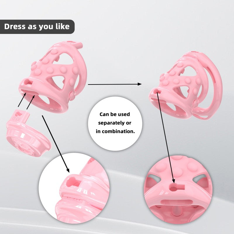 Butterfly Soft-Spike Chastity Cage with Adjustable Harness