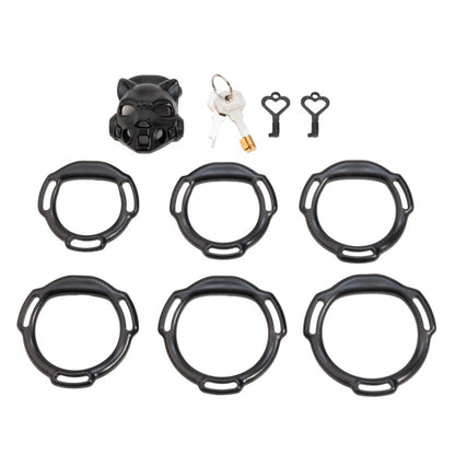 Mecha Leopard Resin Chastity Cage | 4- or 6-Ring Set