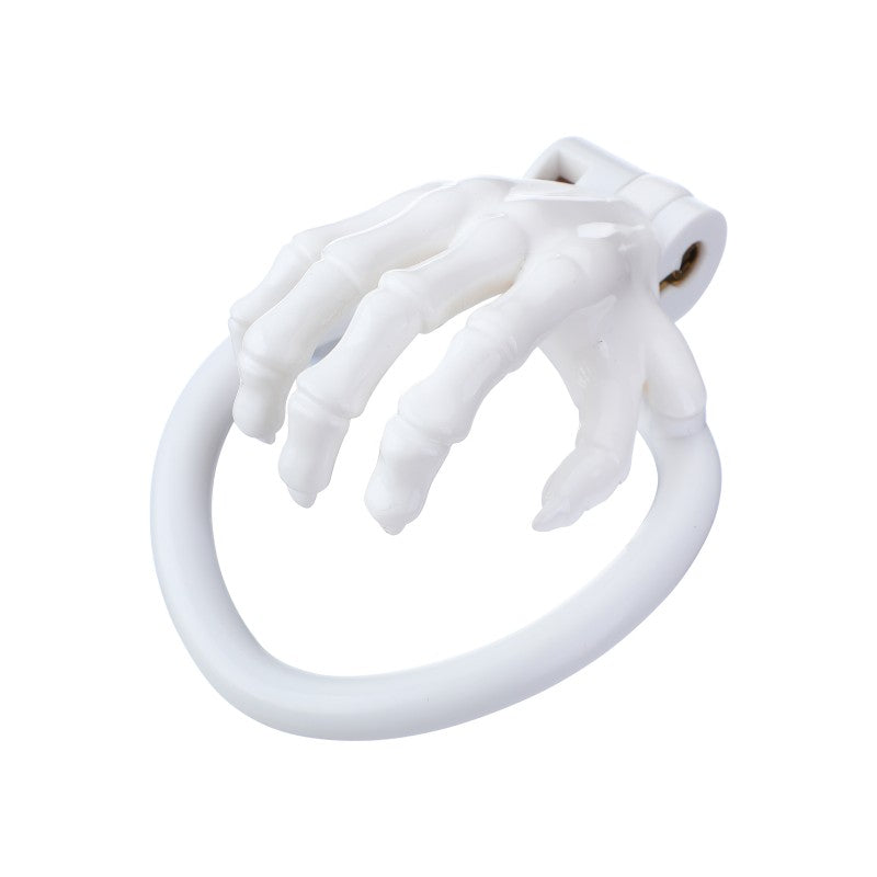 Cage de chasteté en forme de main squelettique – Dispositif de chasteté masculin léger en résine
