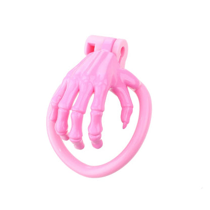 Cage de chasteté en forme de main squelettique – Dispositif de chasteté masculin léger en résine