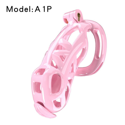 Pink Viper Chastity Cage – 5 Sizes Available, Wearable Base Ring Design
