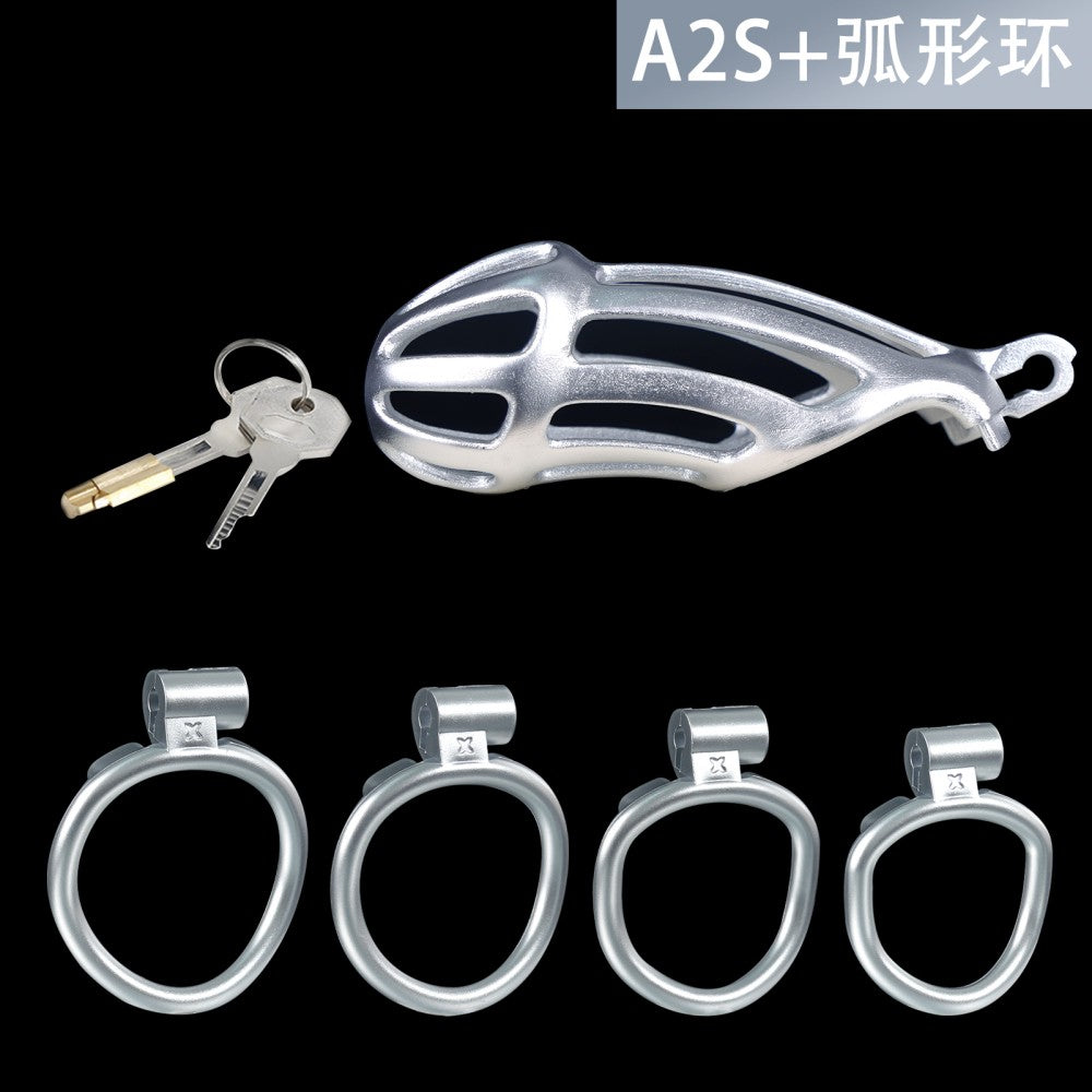 3D Printed Male Chastity Cage – Lightweight Penis Lock with 5 Rings for Erection Control & Bondage Fun