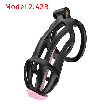 3D Printed Male Chastity Cage – Lightweight Penis Lock with 5 Rings for Erection Control & Bondage Fun