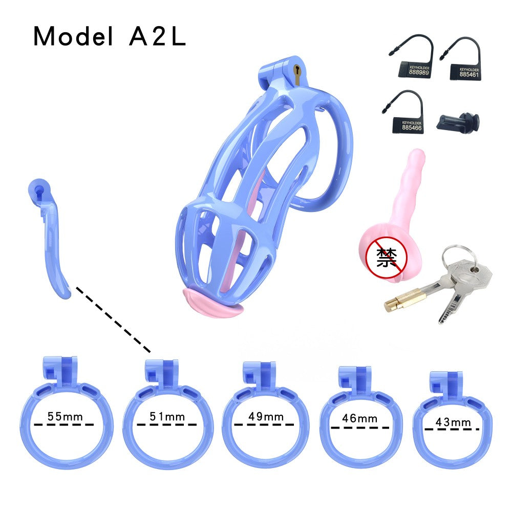 3D Printed Male Chastity Cage – Lightweight Penis Lock with 5 Rings for Erection Control & Bondage Fun