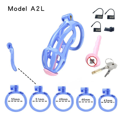3D Printed Male Chastity Cage – Lightweight Penis Lock with 5 Rings for Erection Control & Bondage Fun