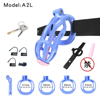3D Printed Male Chastity Cage – Resin Lock with Strap & Perforated Ring Design for Men