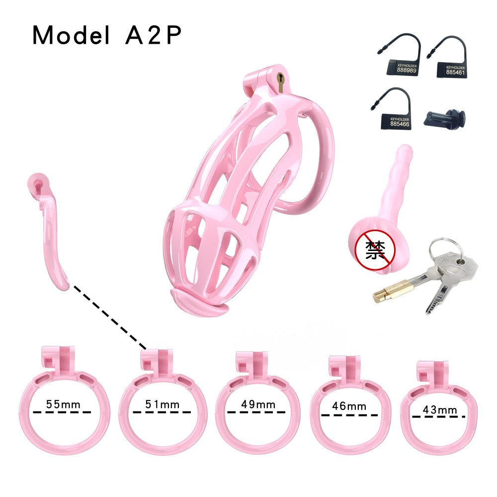 3D Printed Male Chastity Cage – Lightweight Penis Lock with 5 Rings for Erection Control & Bondage Fun