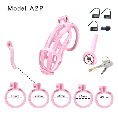 3D Printed Male Chastity Cage – Lightweight Penis Lock with 5 Rings for Erection Control & Bondage Fun