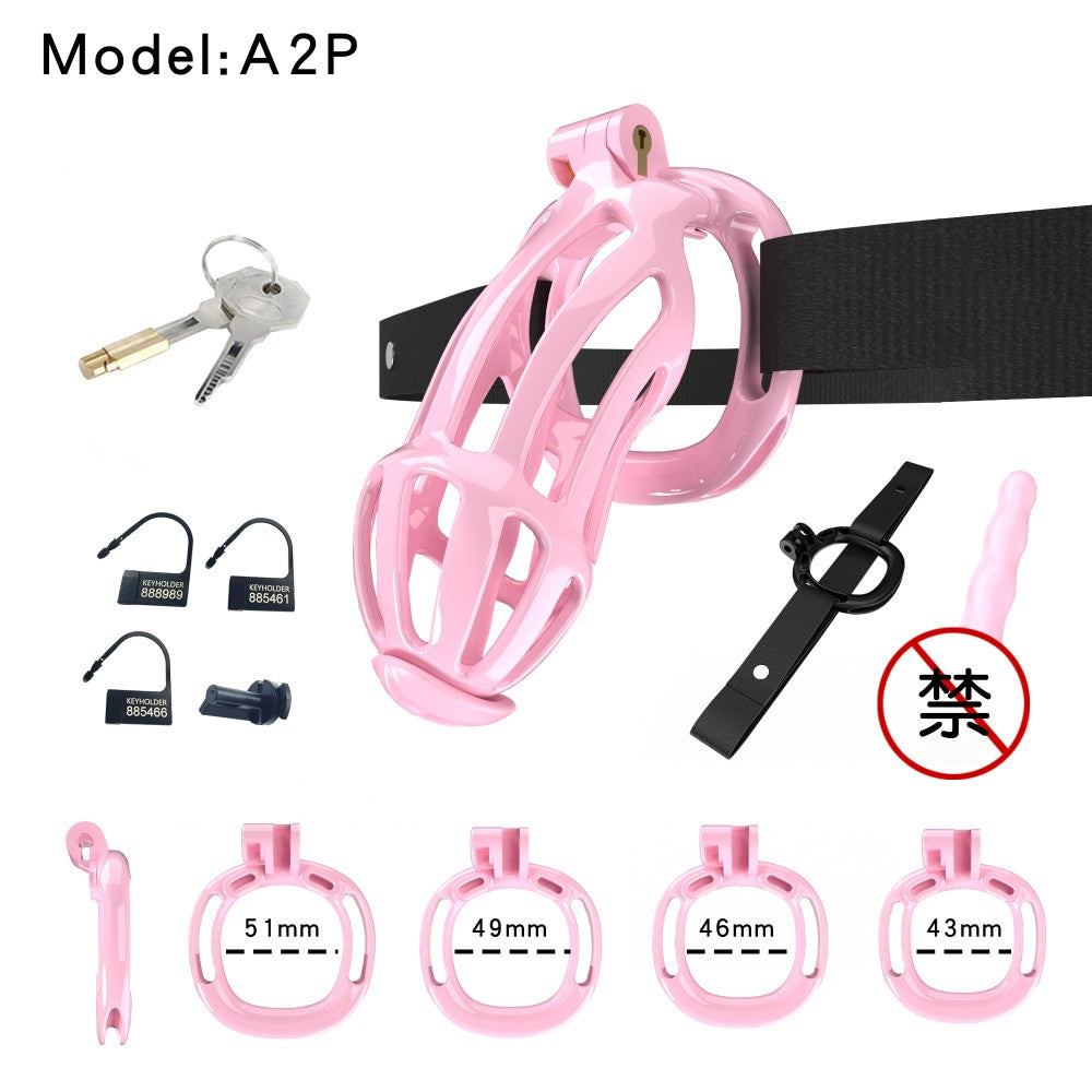 3D Printed Male Chastity Cage – Resin Lock with Strap & Perforated Ring Design for Men