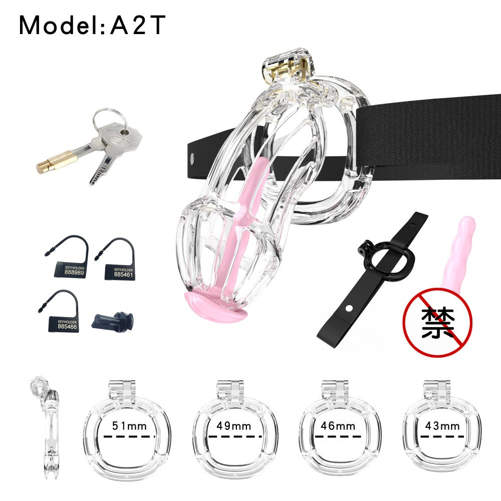 3D Printed Male Chastity Cage – Resin Lock with Strap & Perforated Ring Design for Men
