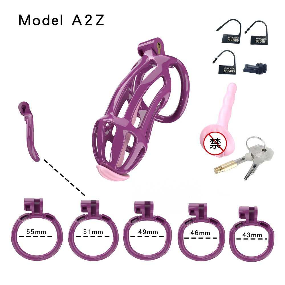 3D Printed Male Chastity Cage – Lightweight Penis Lock with 5 Rings for Erection Control & Bondage Fun