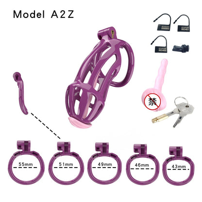 3D Printed Male Chastity Cage – Lightweight Penis Lock with 5 Rings for Erection Control & Bondage Fun