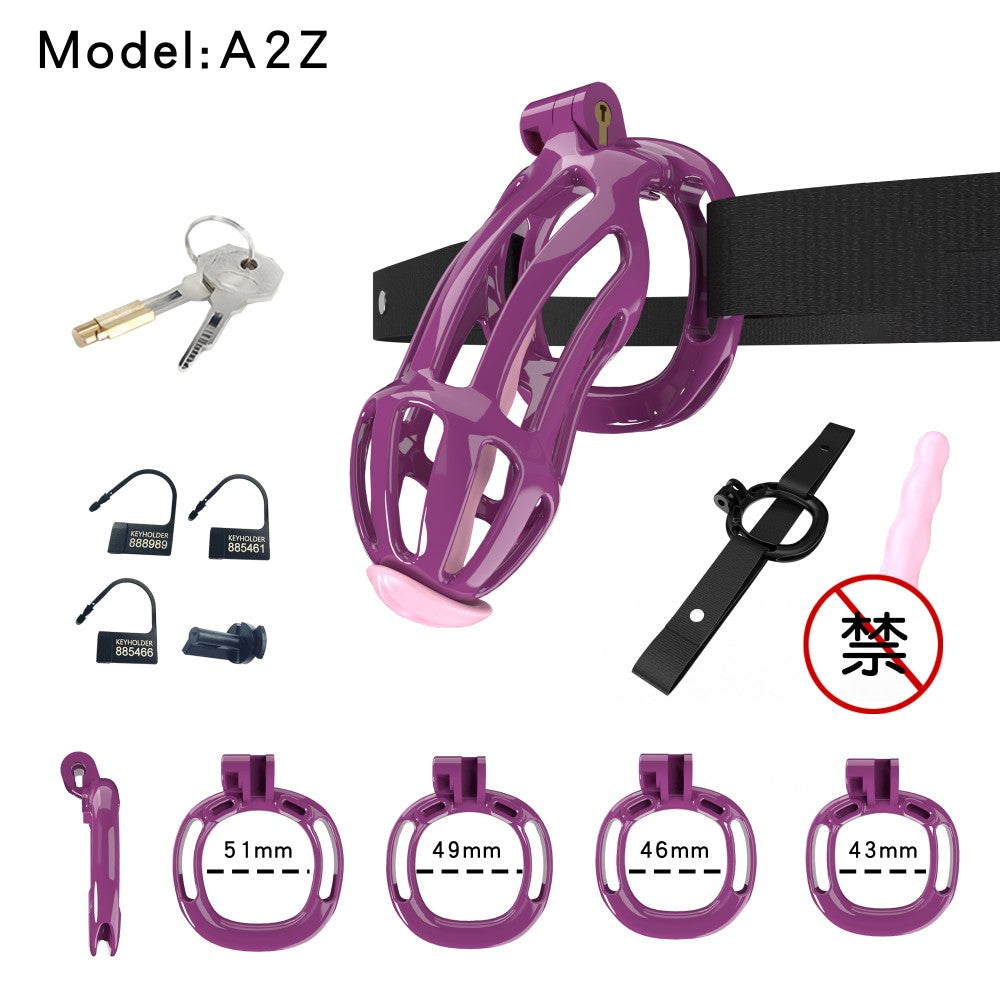 3D Printed Male Chastity Cage – Resin Lock with Strap & Perforated Ring Design for Men