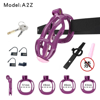 3D Printed Male Chastity Cage – Resin Lock with Strap & Perforated Ring Design for Men