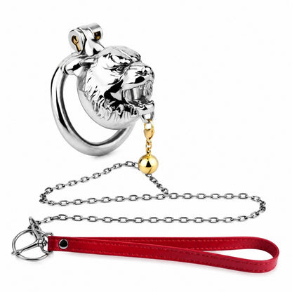 Metal Beast Tiger & Bull Chastity Cage with Bell