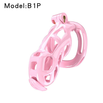 3D Printed Male Chastity Cage with Lock & 5 Rings – Resin Virginity Device with Strap for Men