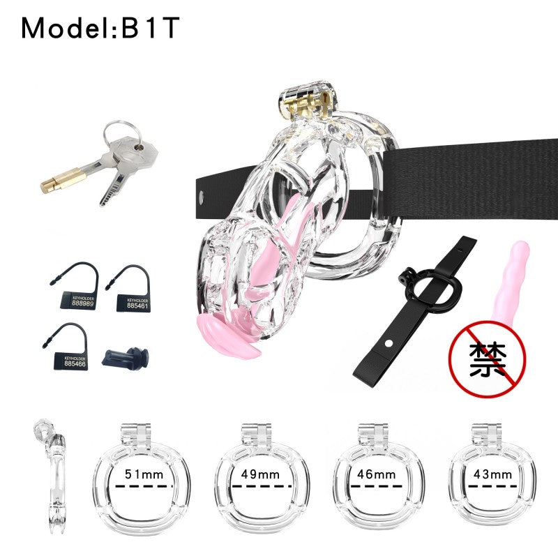Transparent Viper Chastity Cage – 5 Sizes, Wearable Ring Design, Sleek Fit