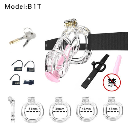 Transparent Viper Chastity Cage – 5 Sizes, Wearable Ring Design, Sleek Fit