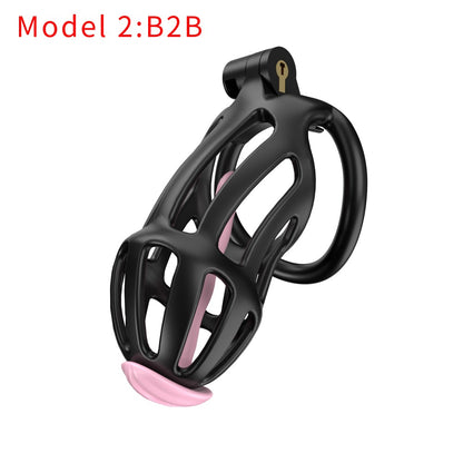 3D Printed Male Chastity Cage – Lightweight Penis Lock with 5 Rings for Erection Control & Bondage Fun
