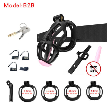 3D Printed Male Chastity Cage – Resin Lock with Strap & Perforated Ring Design for Men