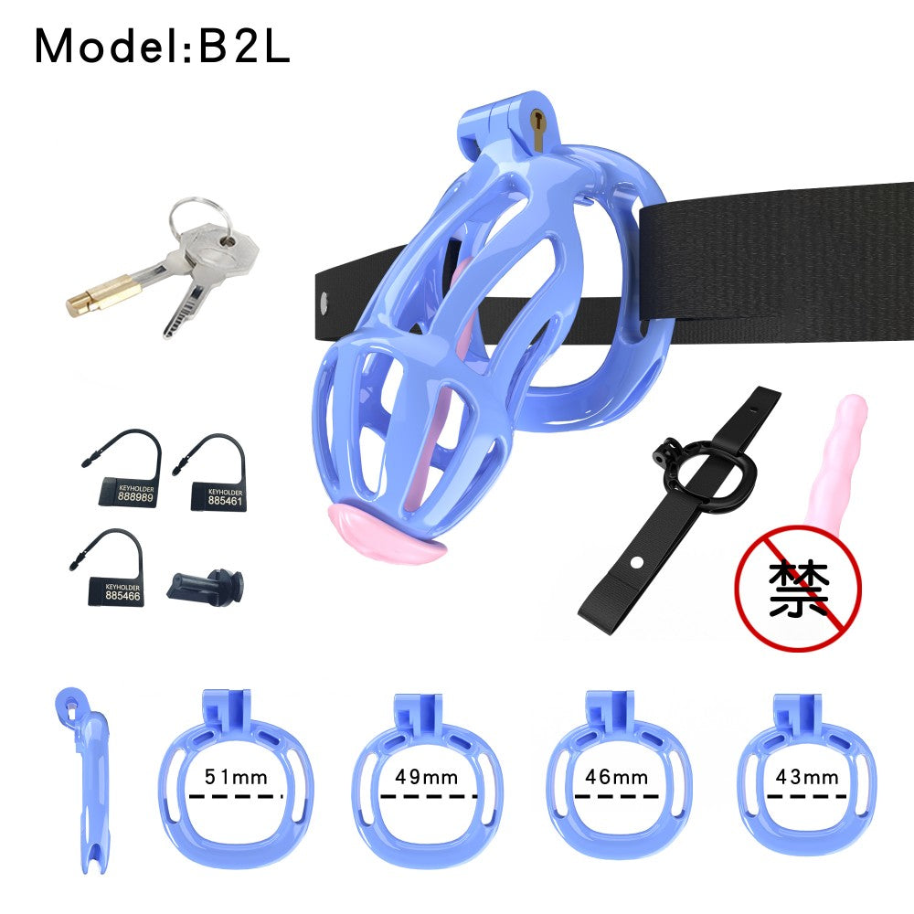 3D Printed Male Chastity Cage – Resin Lock with Strap & Perforated Ring Design for Men