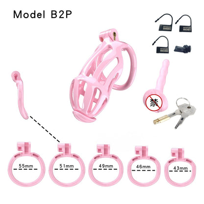 3D Printed Male Chastity Cage – Lightweight Penis Lock with 5 Rings for Erection Control & Bondage Fun
