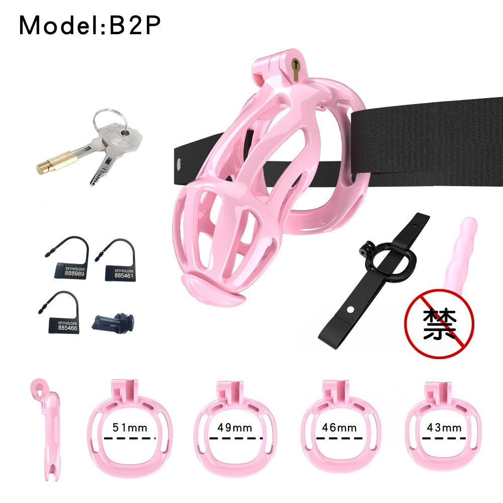 3D Printed Male Chastity Cage – Resin Lock with Strap & Perforated Ring Design for Men