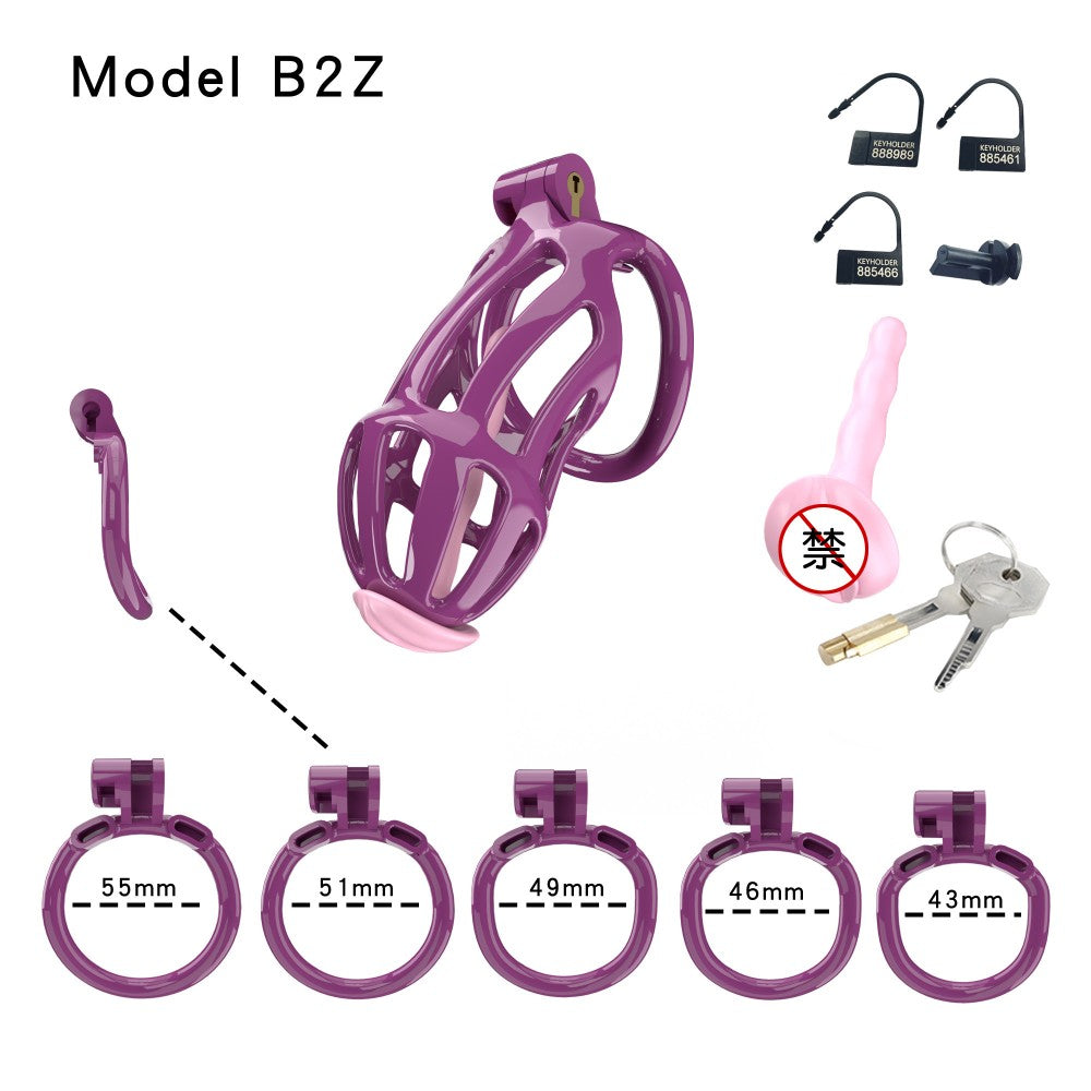 3D Printed Male Chastity Cage – Lightweight Penis Lock with 5 Rings for Erection Control & Bondage Fun