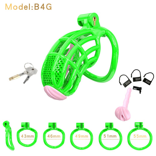 Honeycomb Obedient Chastity Cage – Lightweight Resin, 5 Ring Sizes & Built-in Lock