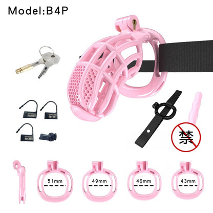Honeycomb Obedient Chastity Cage – Lightweight Resin, 5 Ring Sizes, Built-in Lock & Strap-Designed Rings