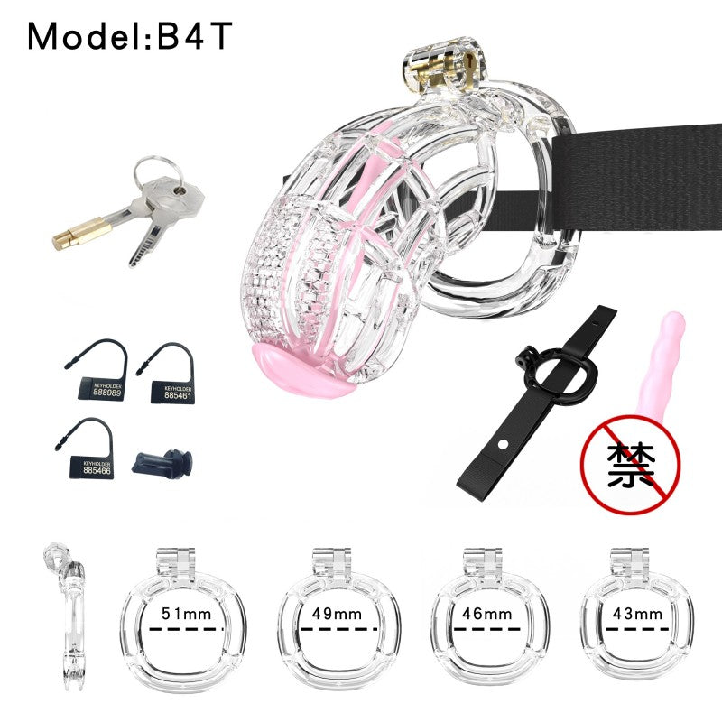 Honeycomb Obedient Chastity Cage – Lightweight Resin, 5 Ring Sizes, Built-in Lock & Strap-Designed Rings