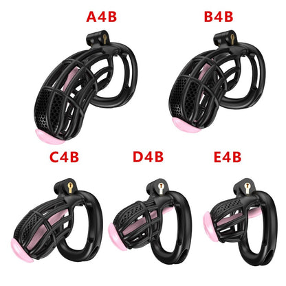 Honeycomb Obedient Chastity Cage – Lightweight Resin, 5 Ring Sizes, Built-in Lock & Strap-Designed Rings