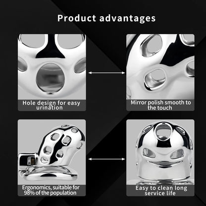 Breathable Aluminum Chastity Cage | Lightweight Mirror Polished Metal Chastity Device