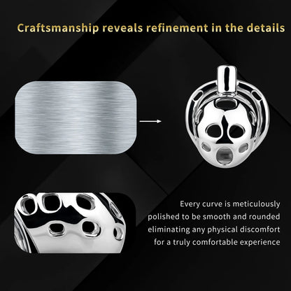 Breathable Aluminum Chastity Cage | Lightweight Mirror Polished Metal Chastity Device