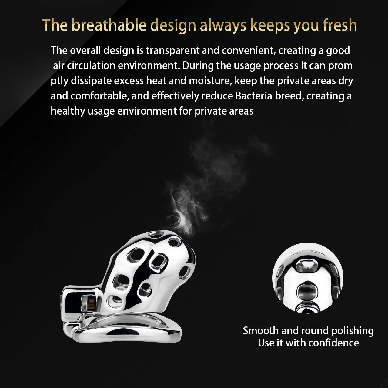 Breathable Aluminum Chastity Cage | Lightweight Mirror Polished Metal Chastity Device