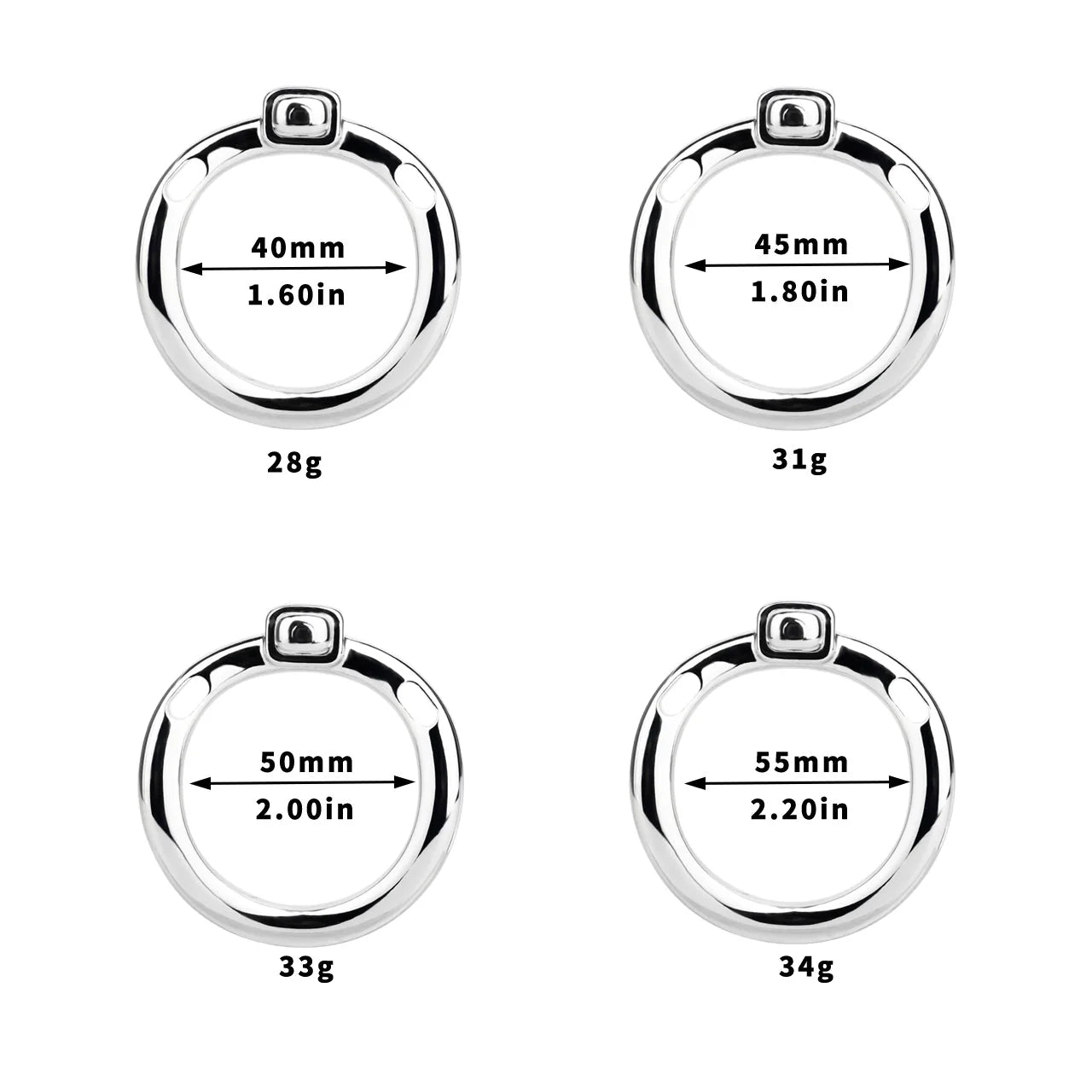 Breathable Aluminum Chastity Cage | Lightweight Mirror Polished Metal Chastity Device