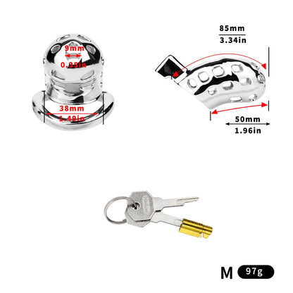 Breathable Aluminum Chastity Cage | Lightweight Mirror Polished Metal Chastity Device