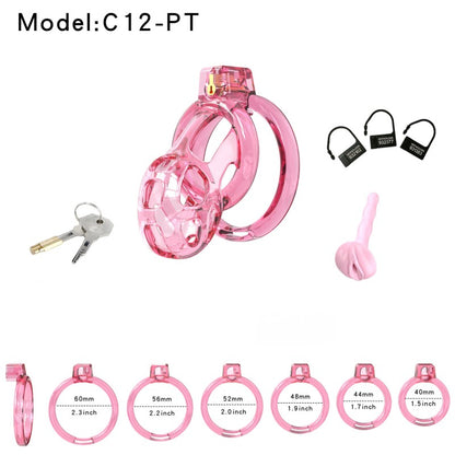 Soft Cobra Chastity Cage Set – Flexible Silicone Cobra Cage with 6 Rings & Lock System