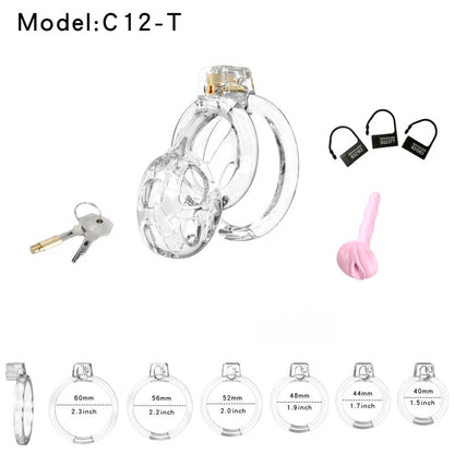 Soft Cobra Chastity Cage Set – Flexible Silicone Cobra Cage with 6 Rings & Lock System