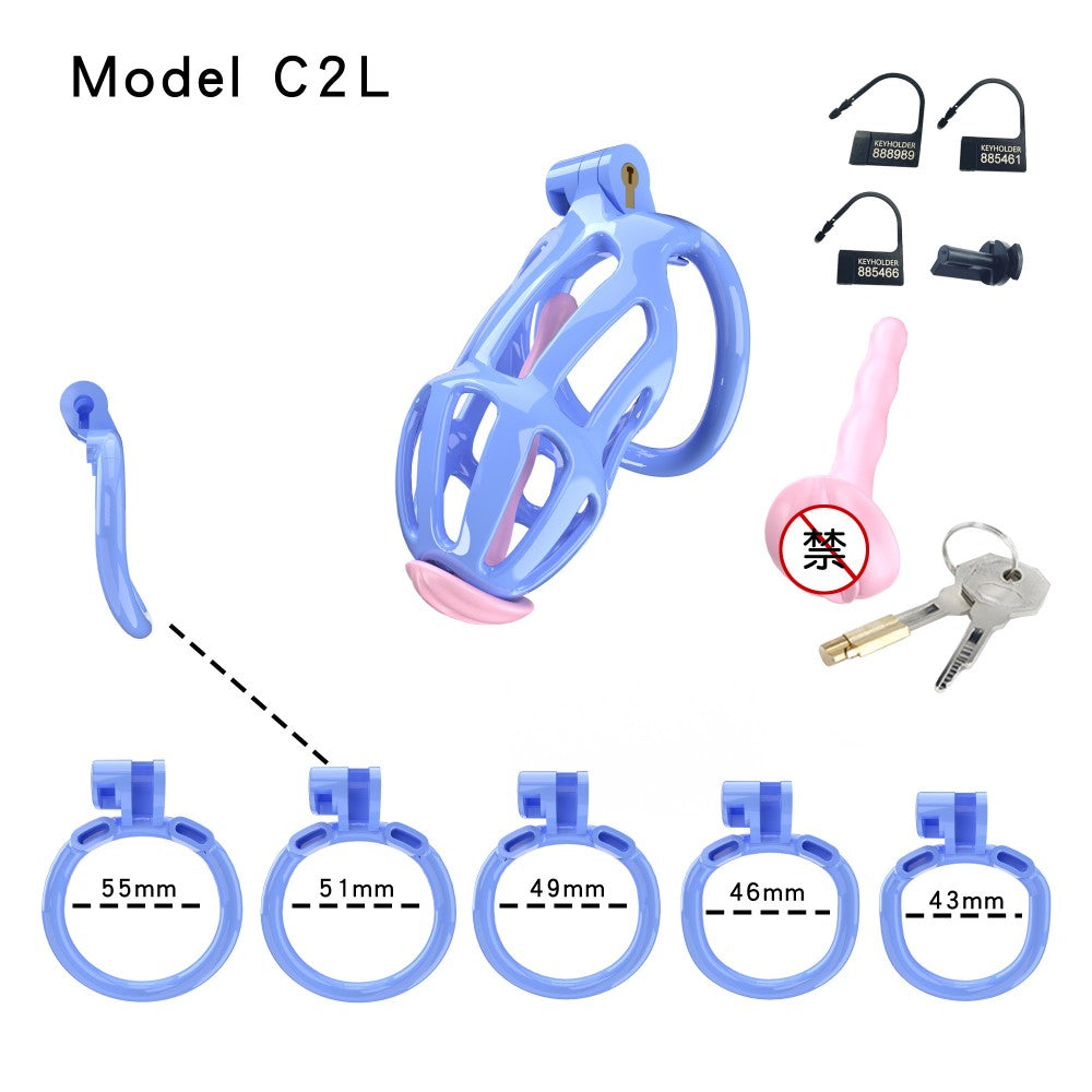 3D Printed Male Chastity Cage – Lightweight Penis Lock with 5 Rings for Erection Control & Bondage Fun