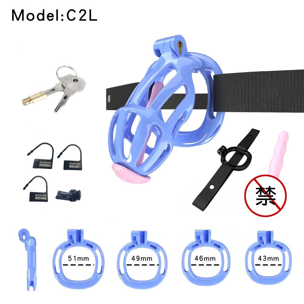 3D Printed Male Chastity Cage – Resin Lock with Strap & Perforated Ring Design for Men