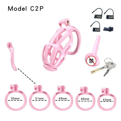 3D Printed Male Chastity Cage – Lightweight Penis Lock with 5 Rings for Erection Control & Bondage Fun