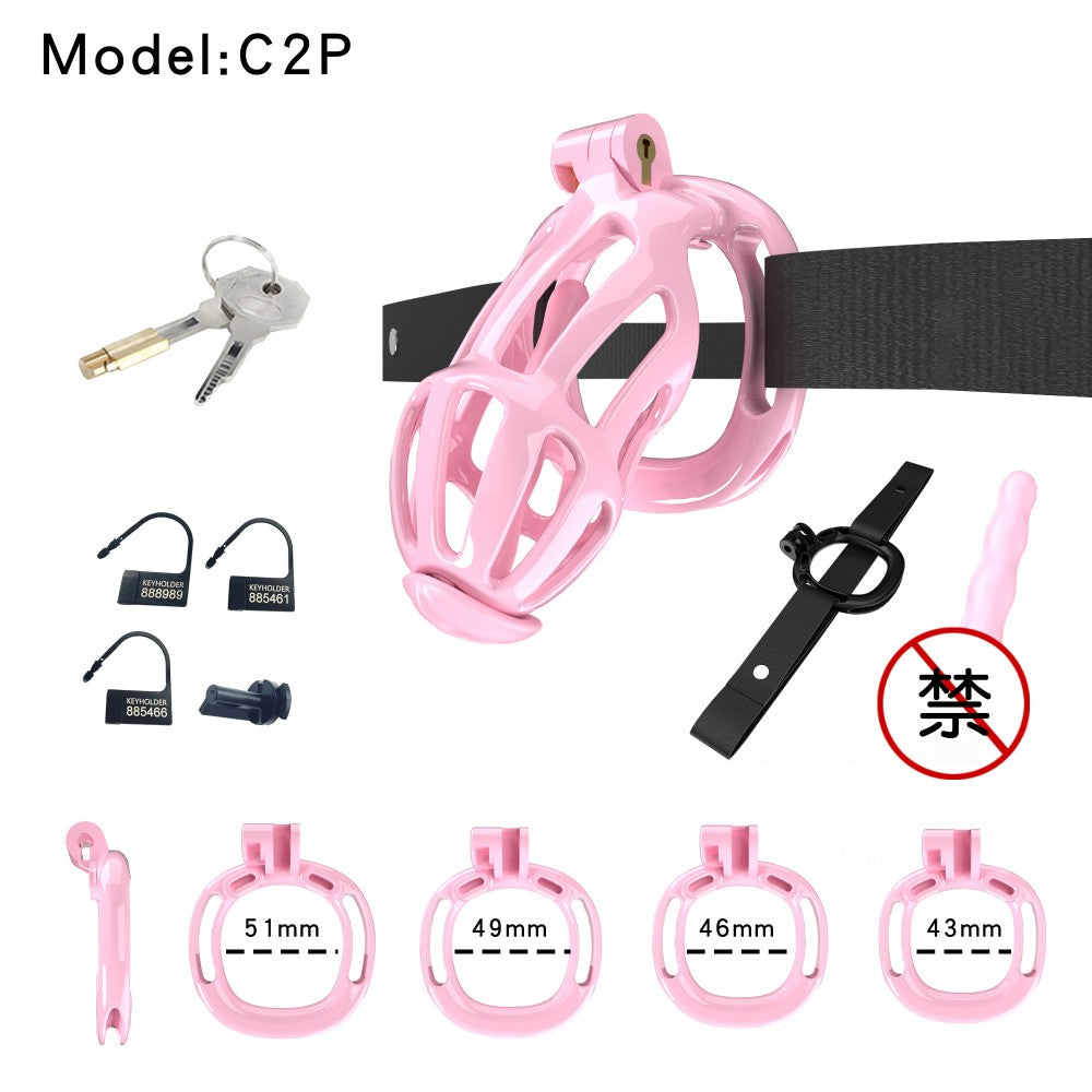 3D Printed Male Chastity Cage – Resin Lock with Strap & Perforated Ring Design for Men