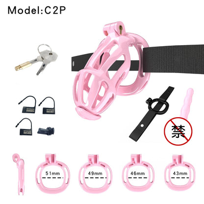 3D Printed Male Chastity Cage – Resin Lock with Strap & Perforated Ring Design for Men
