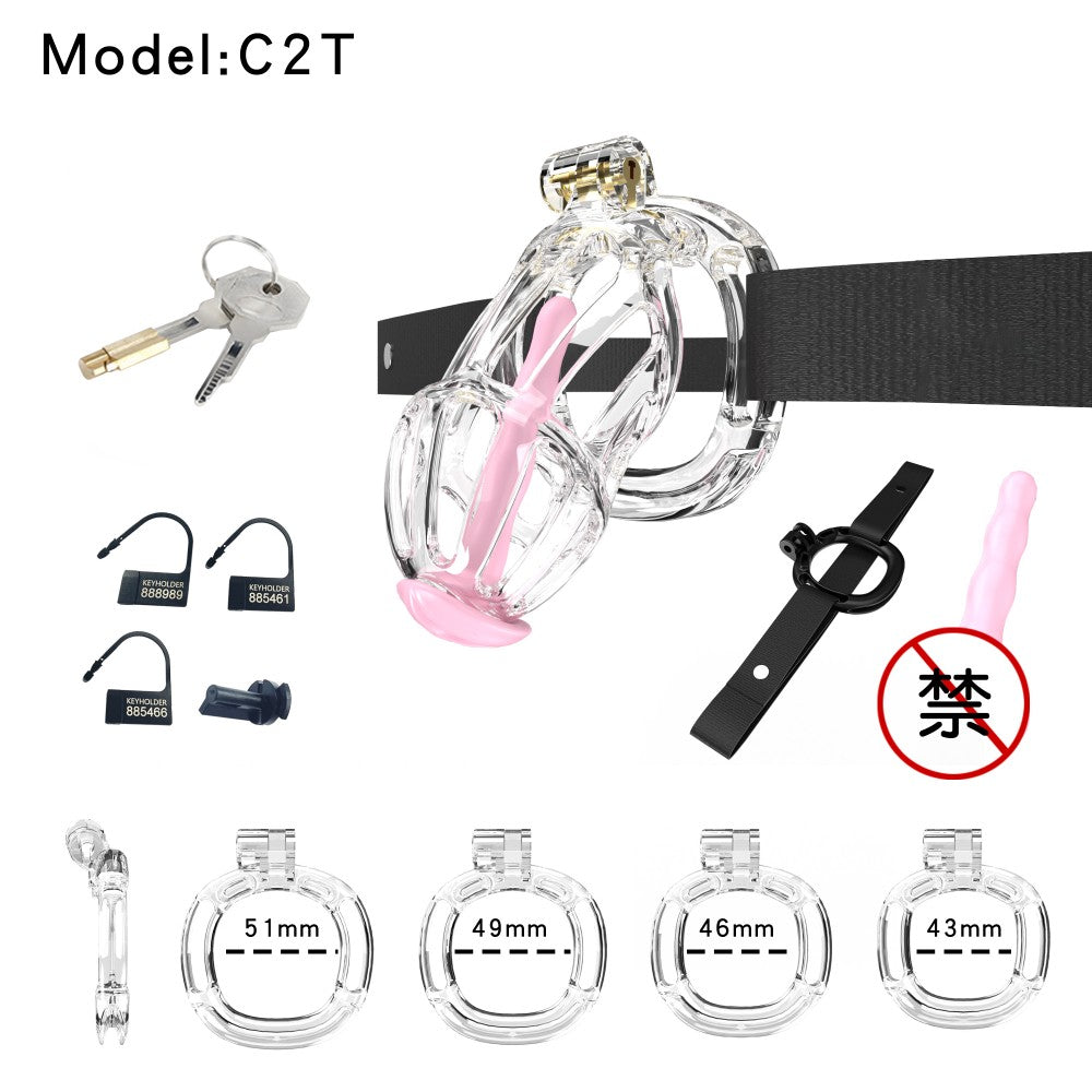 3D Printed Male Chastity Cage – Resin Lock with Strap & Perforated Ring Design for Men