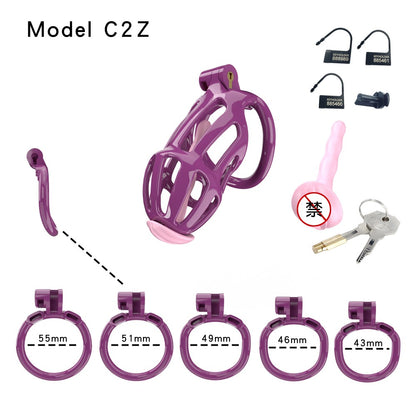 3D Printed Male Chastity Cage – Lightweight Penis Lock with 5 Rings for Erection Control & Bondage Fun