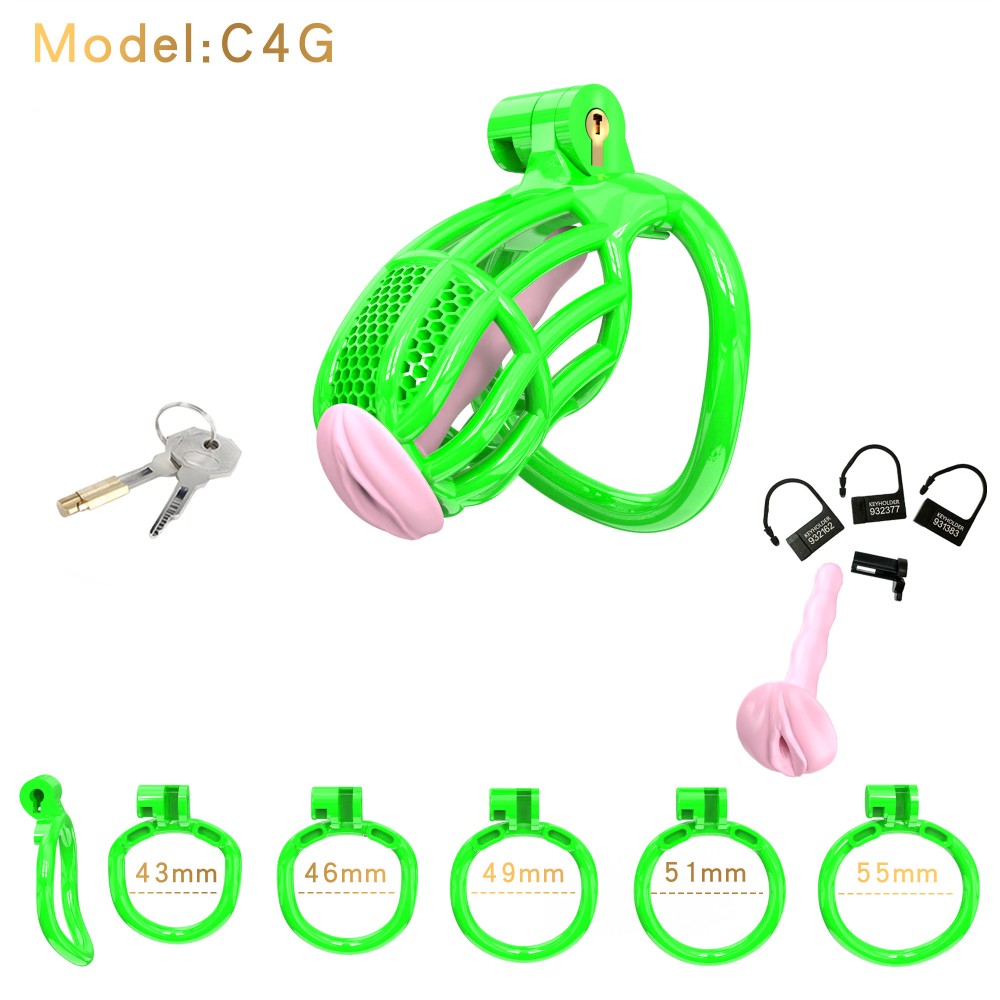 Honeycomb Obedient Chastity Cage – Lightweight Resin, 5 Ring Sizes & Built-in Lock